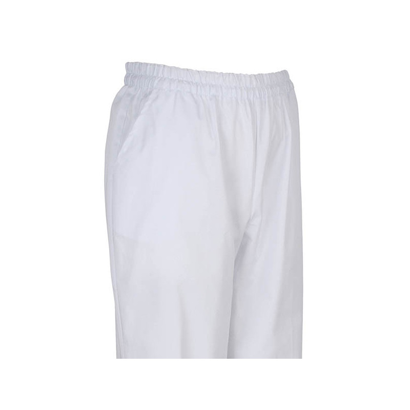Pantalón sanitario Unisex blanco con cintura elástica