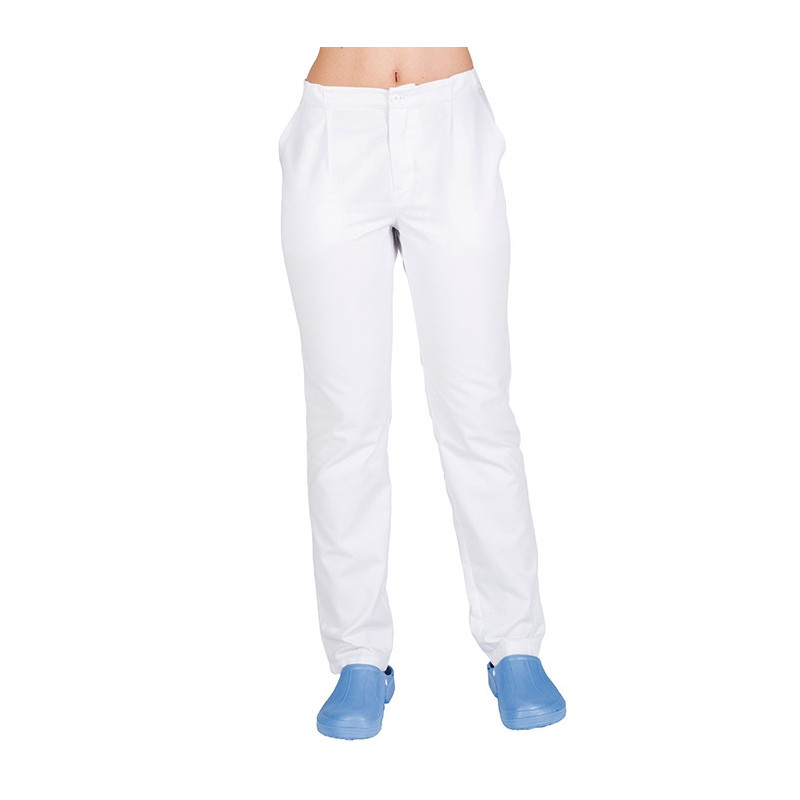 pantalón blanco goma y bolsillos