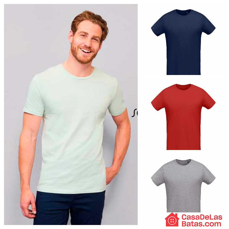 Recomendado invierno Inodoro Camiseta ajustada de hombre cuello redondo - Sol's 02855