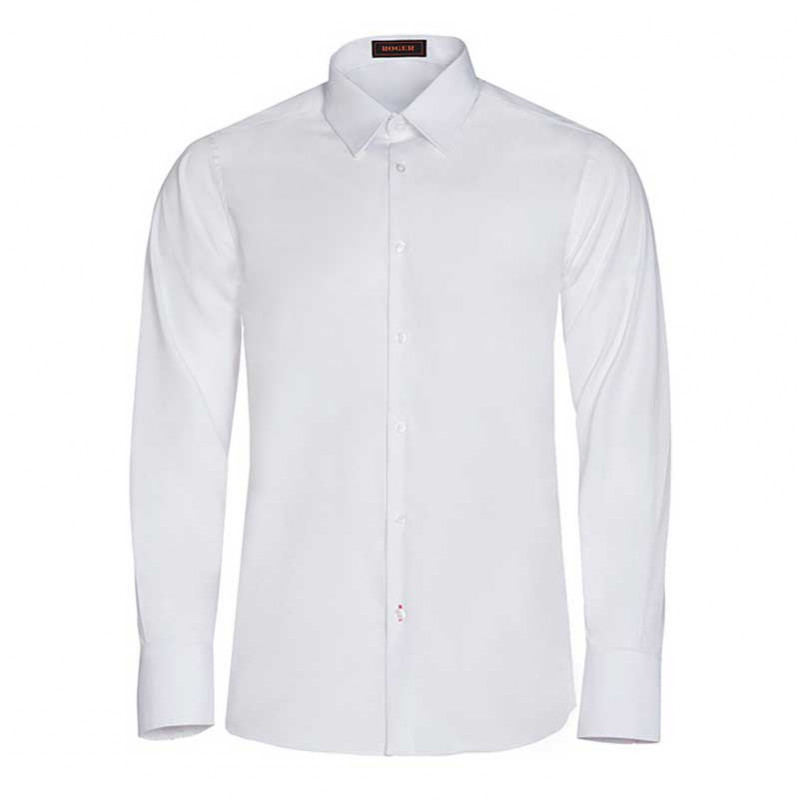 Extremo frontera curva Camisa de hombre blanca Slim Fit sin bolsillo Belmondo - Roger 925141