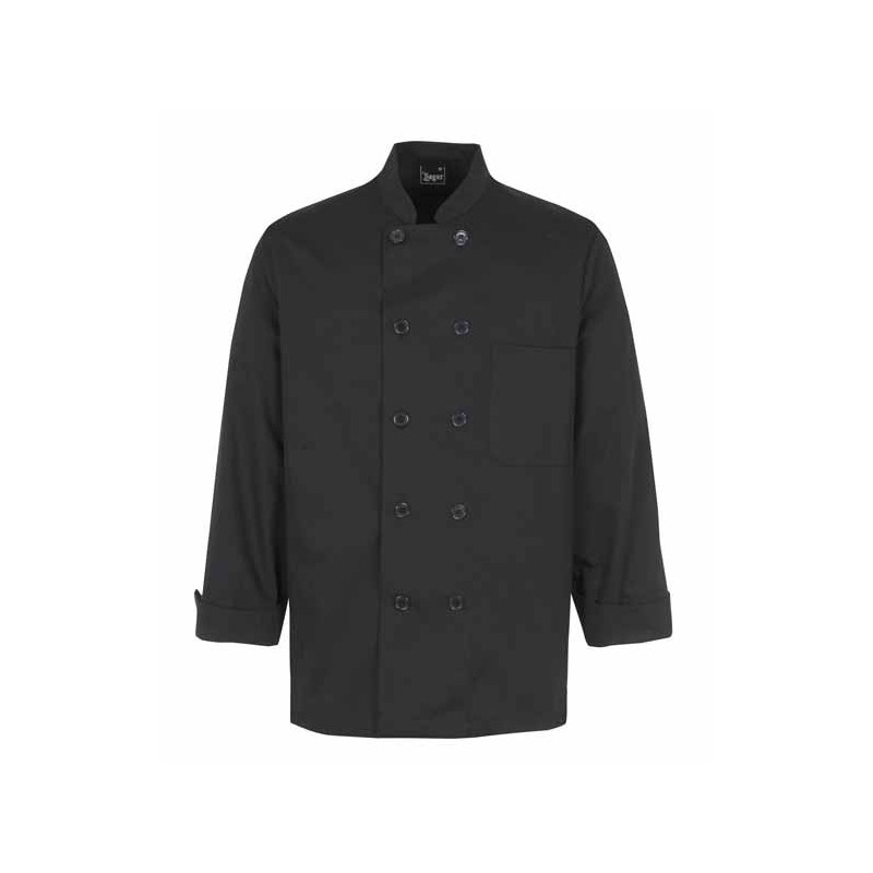 Chaquetas cocina manga larga negras Sager - Ropa laboral hosteleria