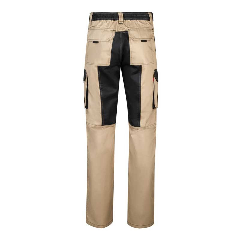 Pantalón de trabajo bicolor beige con refuerzo en rodillas y detrás -  Velilla 103020B