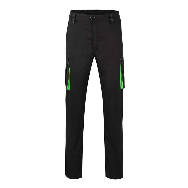 Pantalón de trabajo bicolor Stretch negro combinado- Velilla 103024S