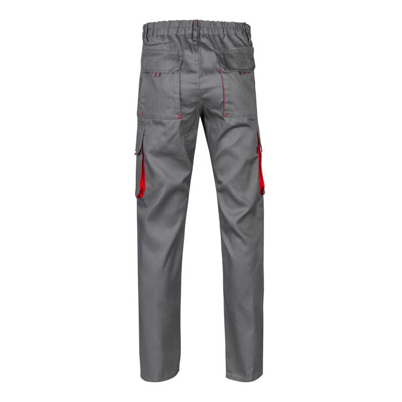 Pantalón de trabajo bicolor gris con detalle a constraste - Velilla 103004