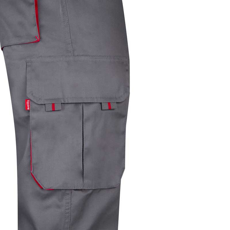 Pantalón de trabajo bicolor gris con detalle a constraste - Velilla 103004