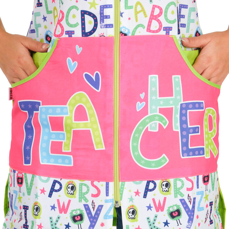Bata de maestra Teacher bolsillo fucsia - Lacla 52205665