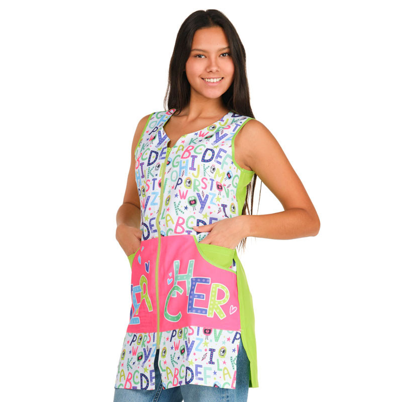 Bata de maestra Teacher bolsillo fucsia - Lacla 52205665