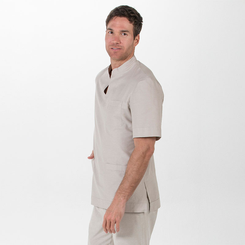 Casaca sanidad hombre cuello mao beige - Dyneke