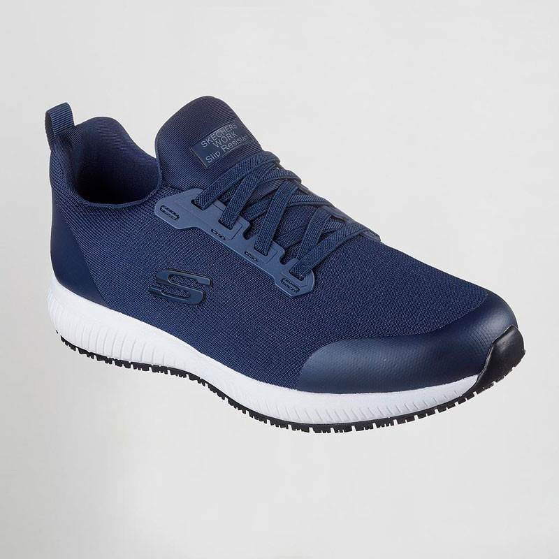 Zapatilla laboral cordones elásticos marino Squad Sr Myton - Skechers