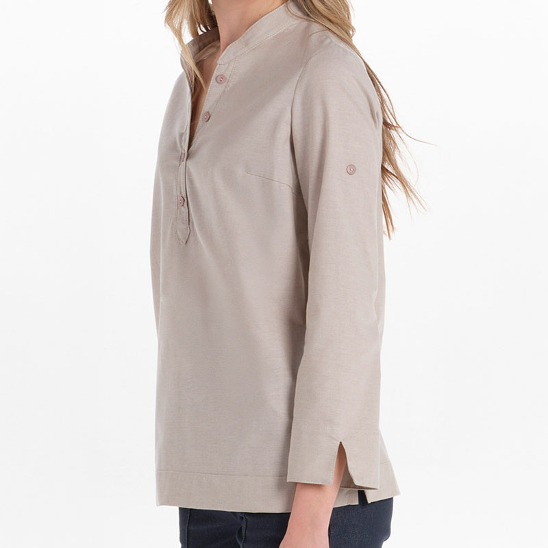 Camisa ibicenca mujer Arenasmar beige - Dyneke