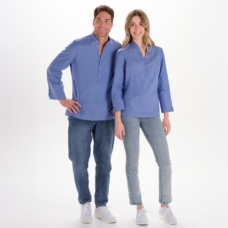 Camisa ibicenca hombre Arenasmar azul - Dyneke 8534818