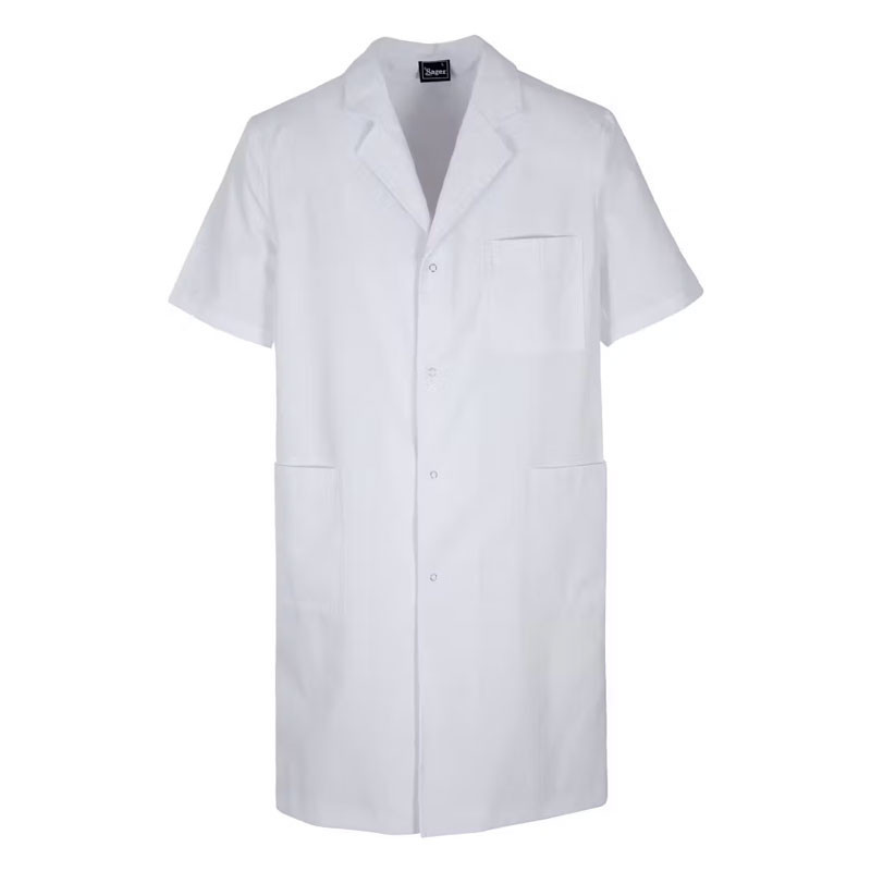 Bata laboral unisex manga corta con corchetes - Sager 5027