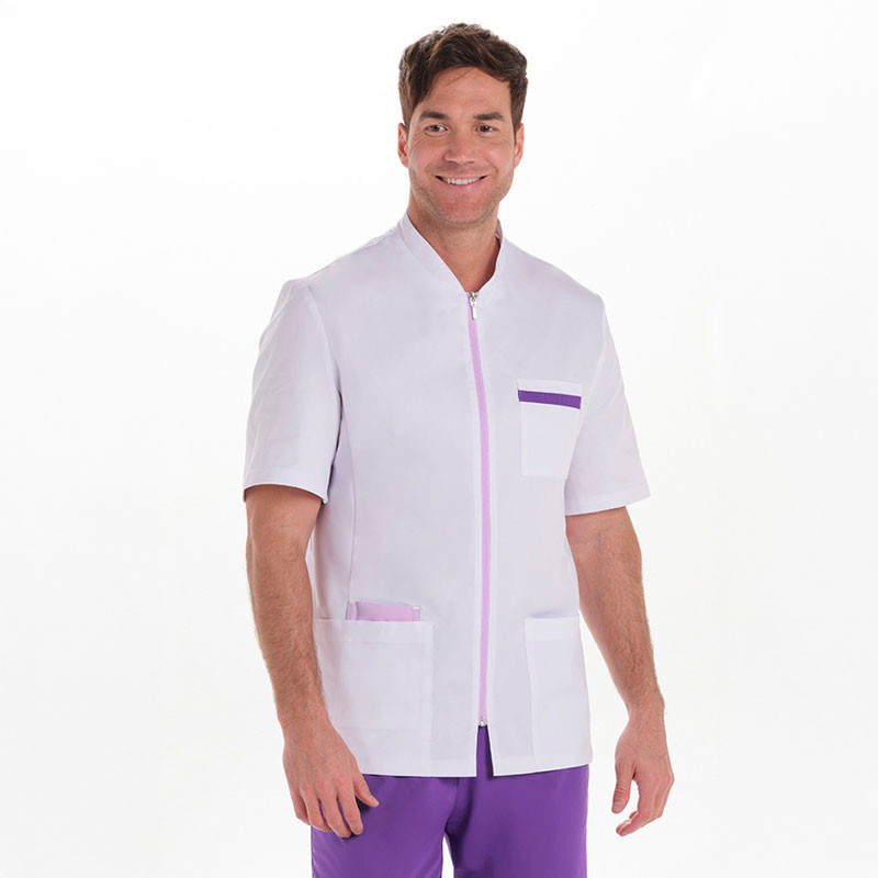 Chaqueta hombre contrastes morados manga corta - Dyneke 8058896