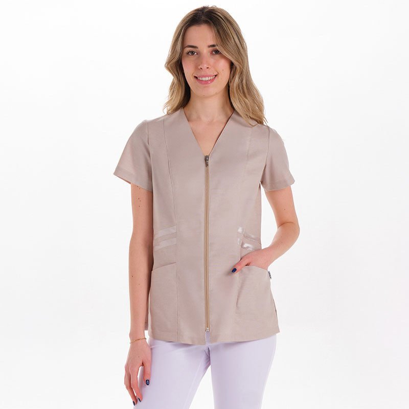 Chaqueta de mujer beige con franjas - Dyneke 8040832