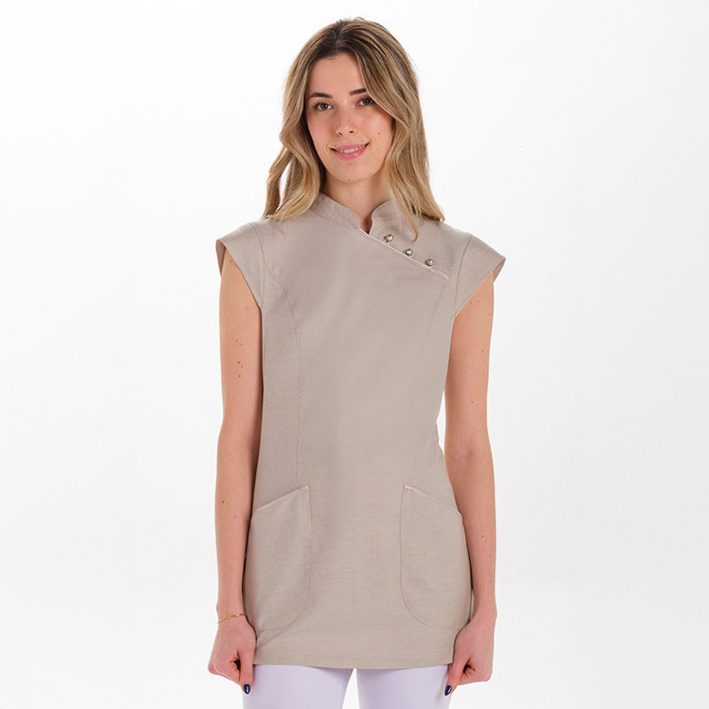 Estola beige con vivos de raso - Dyneke 8470832