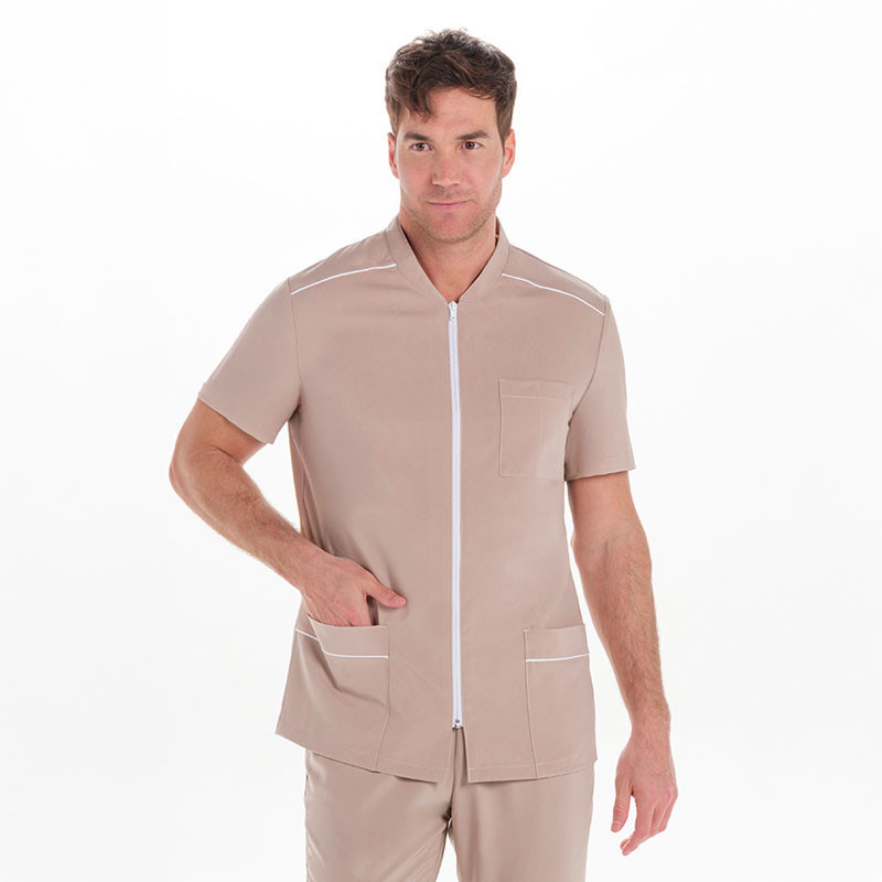 Chaqueta hombre microfibra elástica beige - Dyneke 8620785