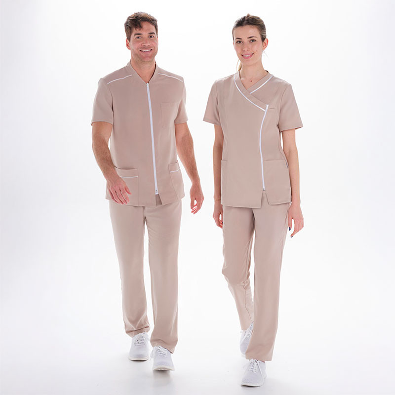 Chaqueta hombre microfibra elástica beige - Dyneke 8620785