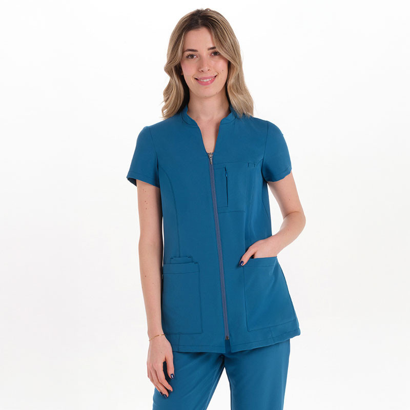 Chaqueta mujer verde petróleo elástica - Dyneke 8124408