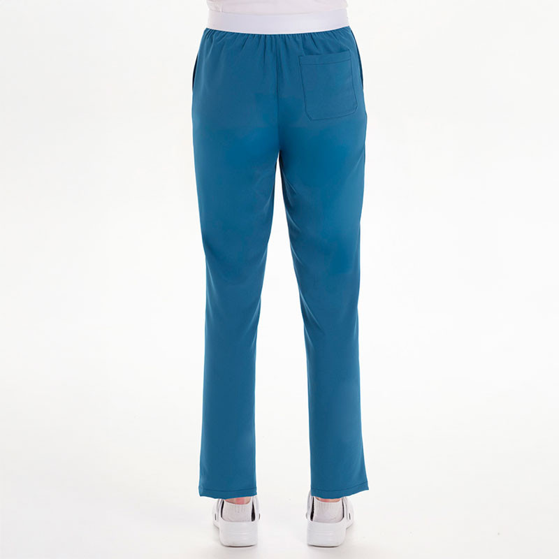 Pantalón de mujer elástico verde petróleo - Dyneke 8046408
