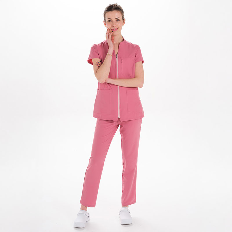 Chaqueta sanidad mujer rosa elástica - Dyneke 8124406