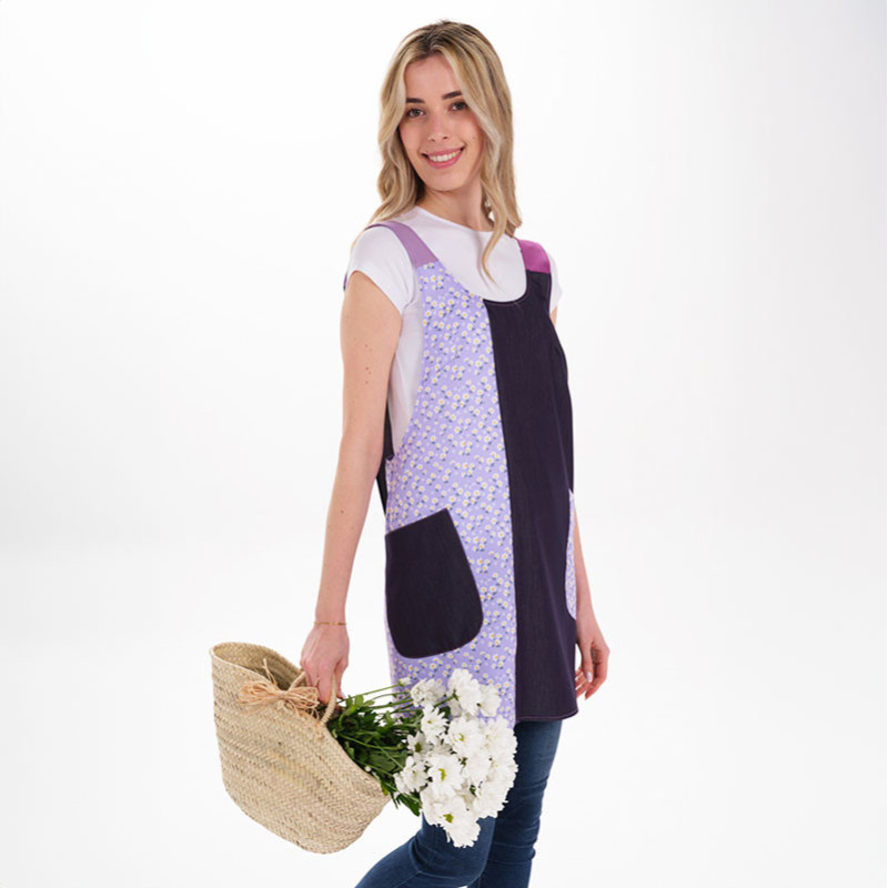 Estola tejana cruzada Flores Lila - Dyneke 8686560
