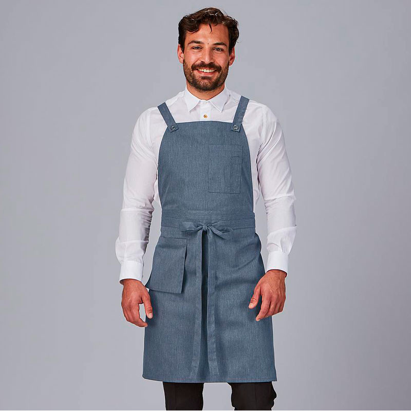 Delantal con peto cruzado bolsillo cartera- Gary's