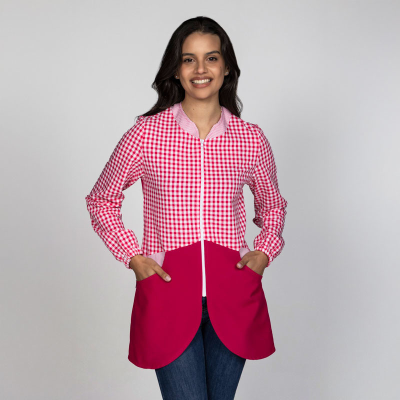 Bata de maestra fucsia Combi - Magasa