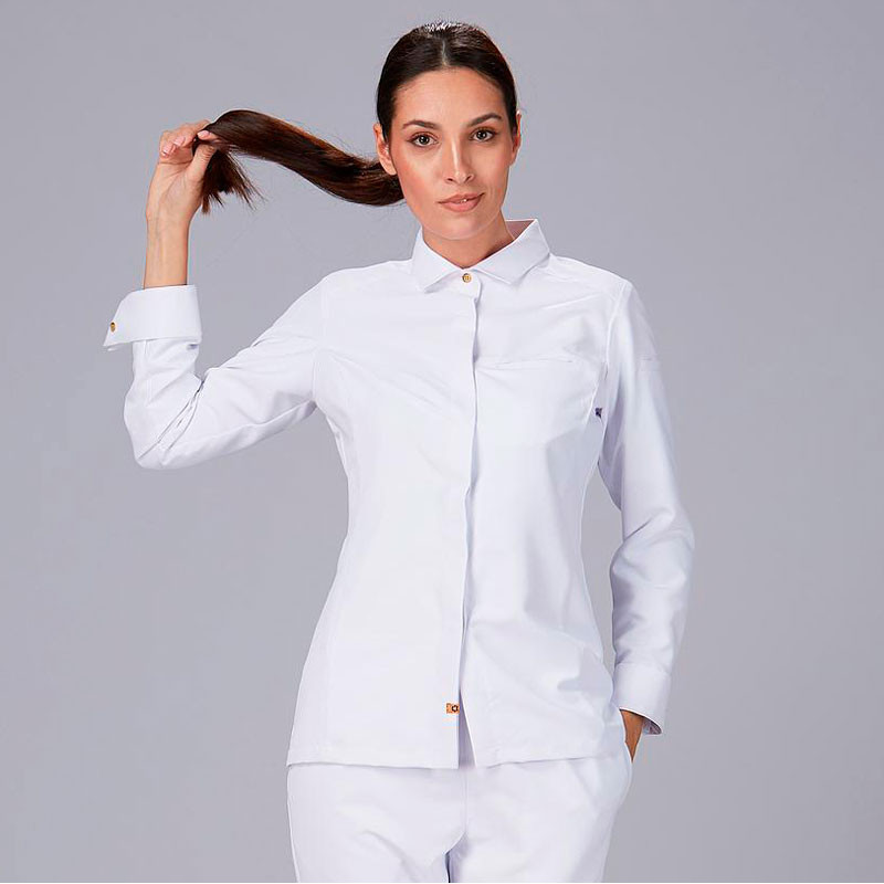 Chaqueta cocina blanca mujer con cuello Moral - Gary's