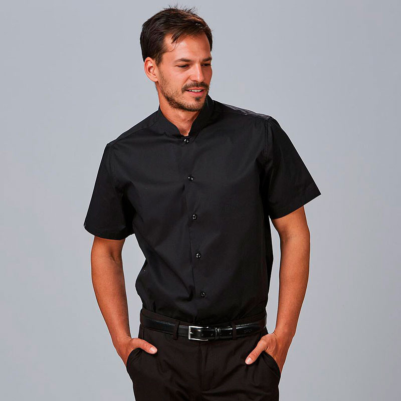 Camisa hombre cuello mao Elastan Red Line - Gary's
