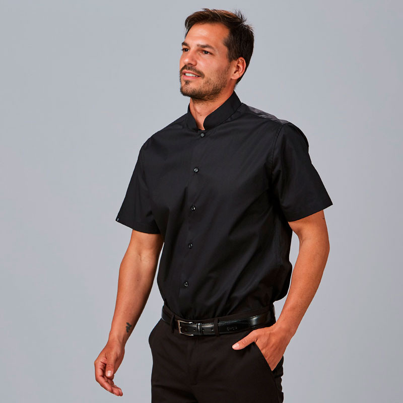 Camisa hombre cuello mao Elastan Red Line - Gary's