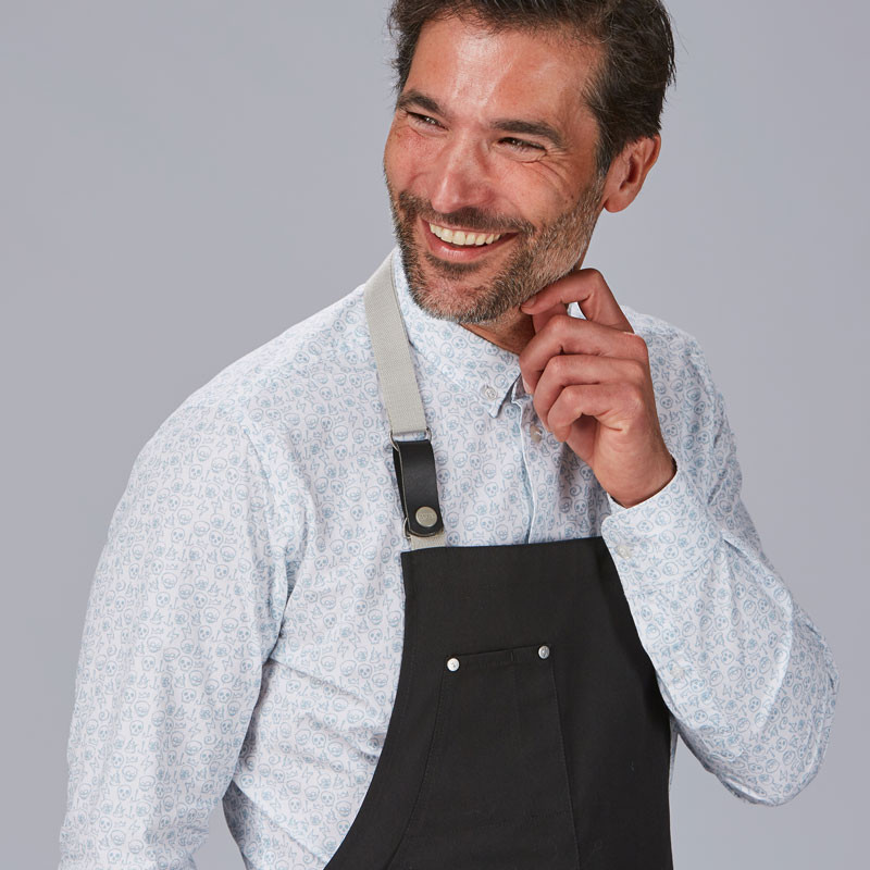 Delantal con peto cruzado bolsillo cartera- Gary's