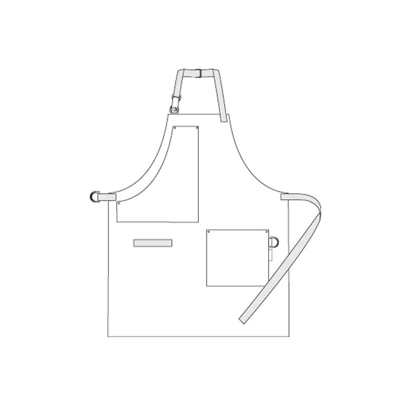 Delantal con peto cruzado bolsillo cartera- Gary's