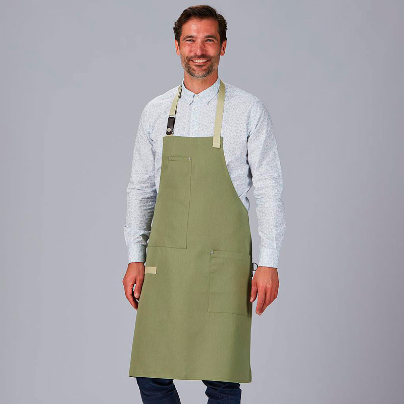 Delantal con peto cruzado bolsillo cartera- Gary's
