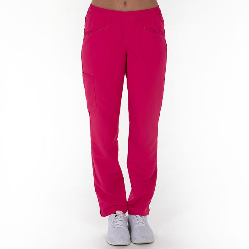 Pantalón multibolsillos unisex de microfibra textura fucsia Dyneke - casadelasbatas.com