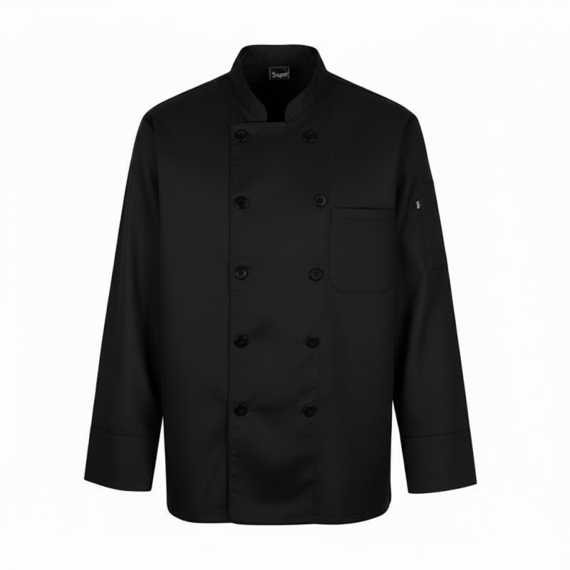 Chaquetas cocina manga larga negras Sager - Ropa laboral hosteleria
