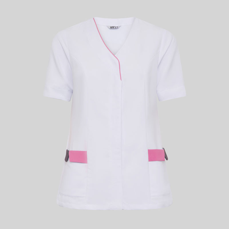 Casaca laboral de microfibra Cris detalle rosa - Gary's