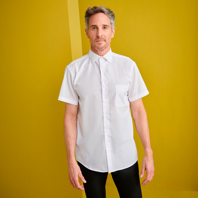 Camisa manga corta cuello italiano - Monza 02031