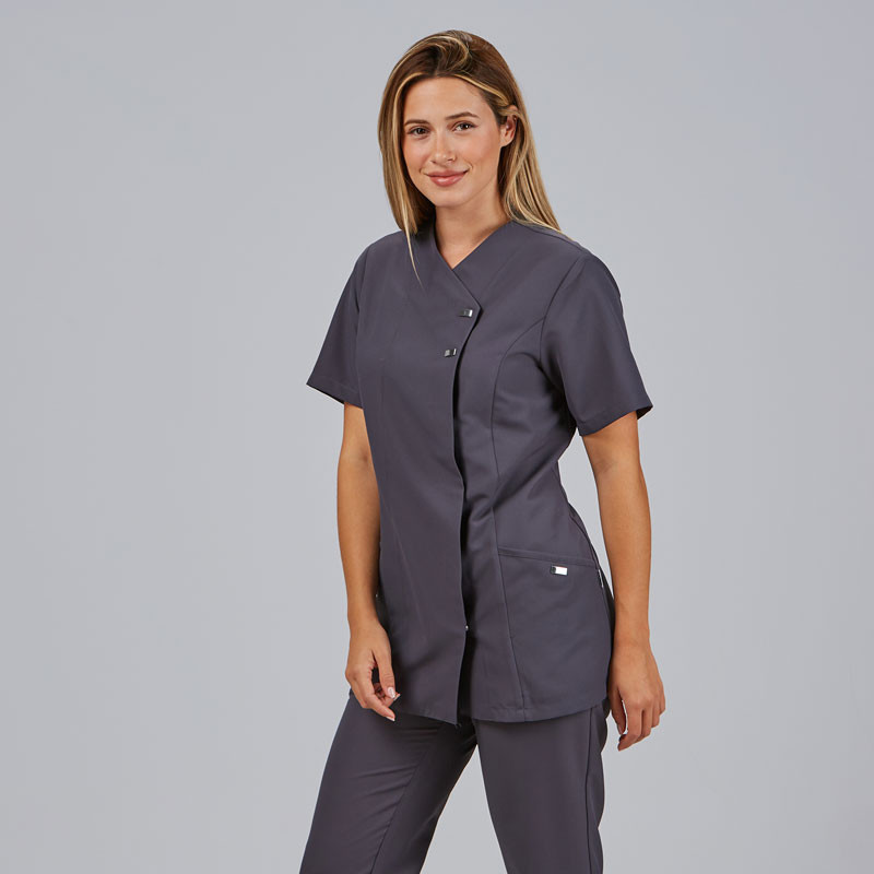 Chaqueta de microfibra gris marengo Elena