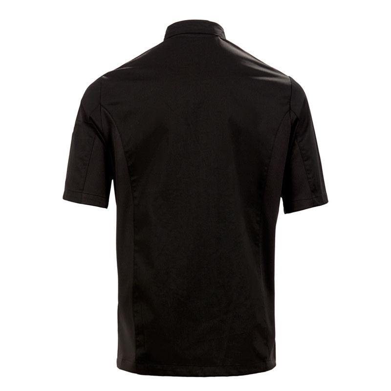 Chaqueta de cocinero popelín negra manga corta Roger - Envío 24 / 48 horas