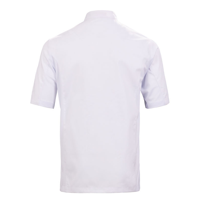 Chaqueta de cocinero popelín blanca manga corta Roger - Envío 24 / 48 horas