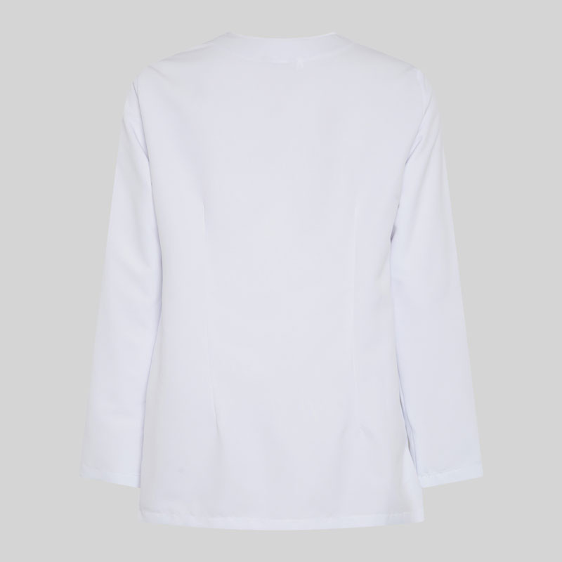 Casaca laboral de microfibra Aitana blanca con corchetes - Gary's 659400