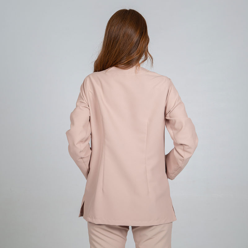 Casaca laboral Aitana beige arena con corchetes - Gary's