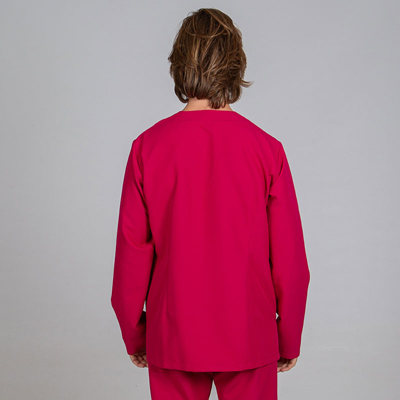 Casaca de microfibra Néstor frambuesa con corchete oculto - Gary's