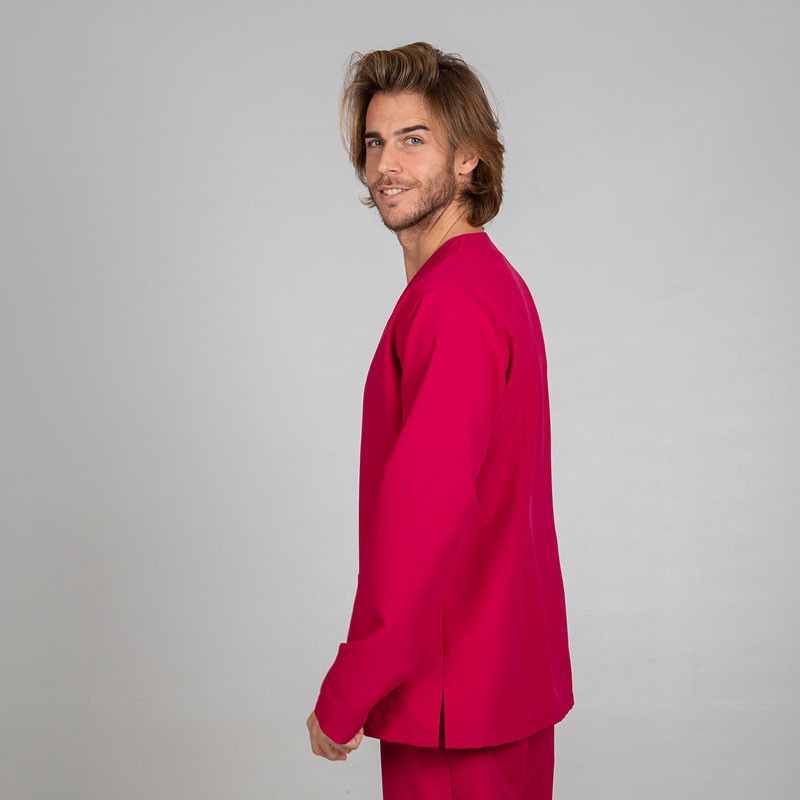 Casaca de microfibra Néstor frambuesa con corchete oculto - Gary's