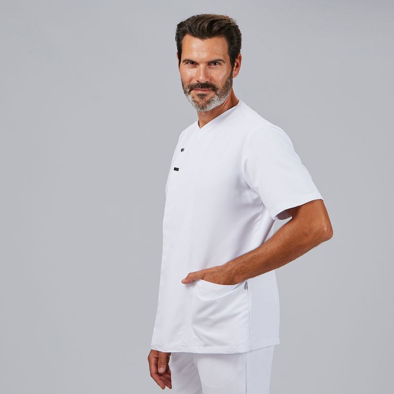 Casaca laboral Hugo de microfibra blanca Gary's - Envíos en 24 / 48 horas