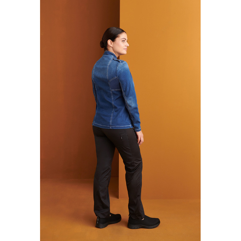 Chaquetilla cocinera en punto Denim Slim Fit - Monza 4129