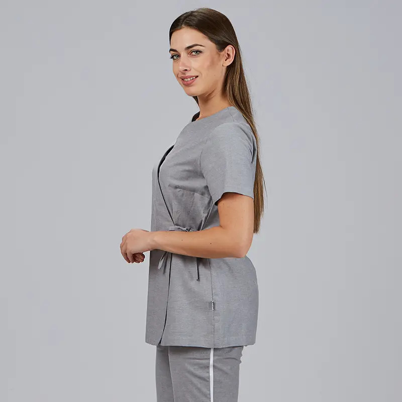Casaca Kimono Camila gris en tejido Oxford - Gary's