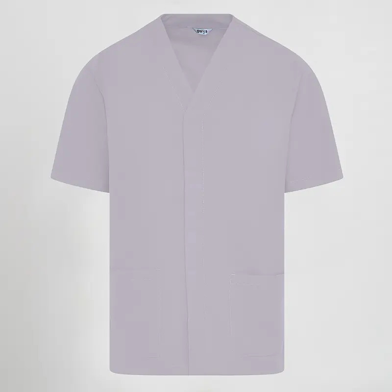 Chaqueta laboral de hombre Pablo gris perla con corchetes Gary's - casadelasbatas.com