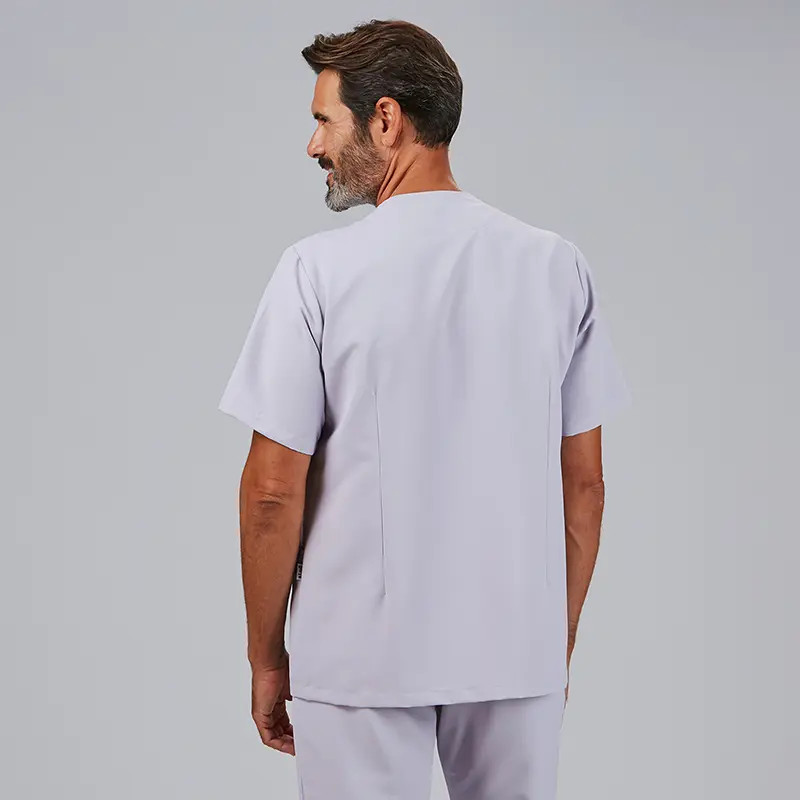 Casaca sanitaria de hombre gris perla Hugo - Gary's