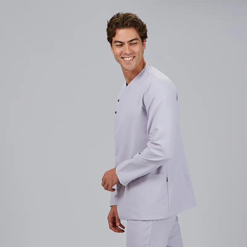 Chaqueta laboral de microfibra gris perla Fabián - Gary's